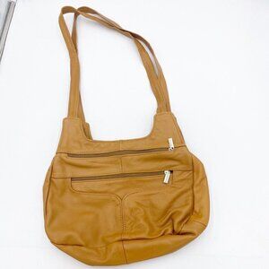 Light Brown/Dark Beige Double Long Handled Hobo Handbag NWOT